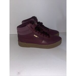 PUMA High Top Athletic Basketball Shoes Carina‎ Maroon Women's 11